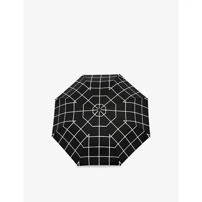 Original Duckhead Womens Black Compact Duck Grid-pattern Umbrella