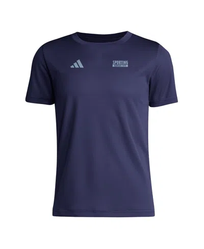 Adidas Originals Big Boys And Girls Navy Sporting Kansas City Local Wrap T-shirt