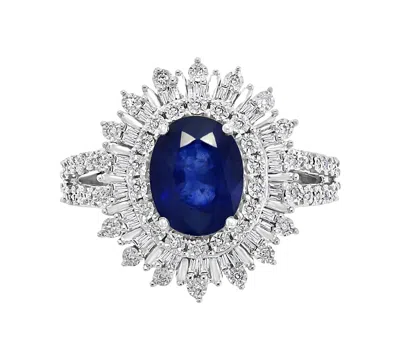 Effy Collection Effy Ruby (1-7/8 Ct. T.w.) & Diamond (1/4 Ct. T.w.) Halo Statement Ring In 14k White Gold (also In S