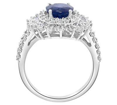 Effy Collection Effy Ruby (1-7/8 Ct. T.w.) & Diamond (1/4 Ct. T.w.) Halo Statement Ring In 14k White Gold (also In S
