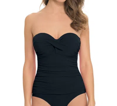 Profile By Gottex Bandeau Underwire D-cup One Piece Swimsuit In Tutti Frutti Black