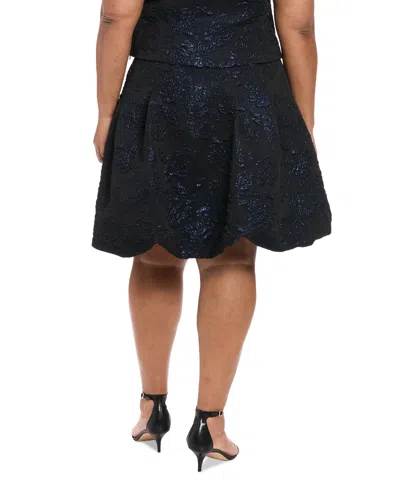 Muse Plus Size Floral Jacquard Bubble Skirt In Black