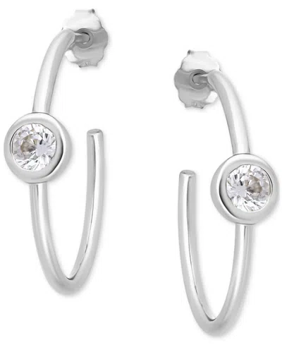 Giani Bernini Cubic Zirconia Bezel Small Hoop Earrings, 0.78", Exclusively At Macy's