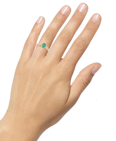 Macy's Emerald (5/8 Ct. T.w.) & Diamond (1/4 Ct. T.w.) Ring In 14k Gold (also In Ruby & Sapphire)
