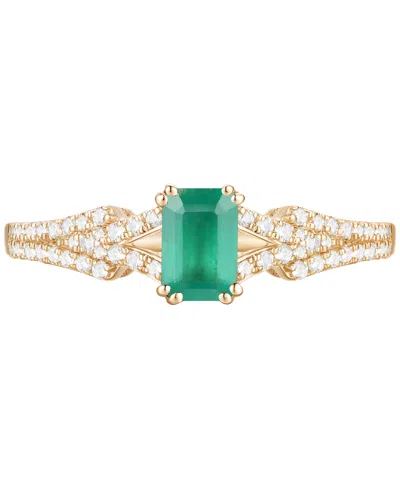 Macy's Emerald (5/8 Ct. T.w.) & Diamond (1/4 Ct. T.w.) Ring In 14k Gold (also In Ruby & Sapphire)