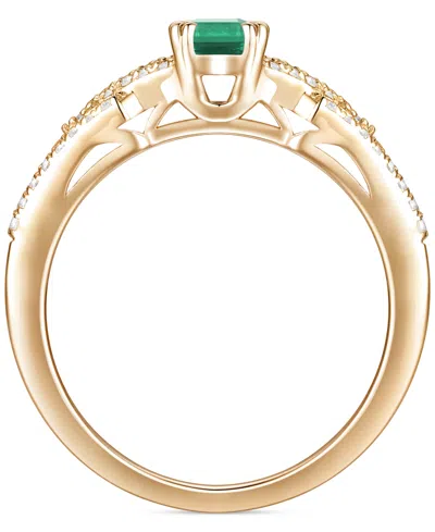 Macy's Emerald (5/8 Ct. T.w.) & Diamond (1/4 Ct. T.w.) Ring In 14k Gold (also In Ruby & Sapphire)