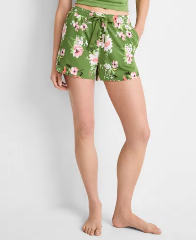 State Of Day Women's Floral Knit Drawstring Shorts Xs-3x, Exclusively At Macy's