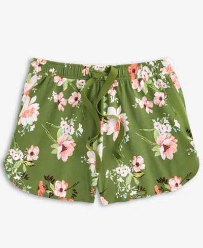 State Of Day Women's Floral Knit Drawstring Shorts Xs-3x, Exclusively At Macy's
