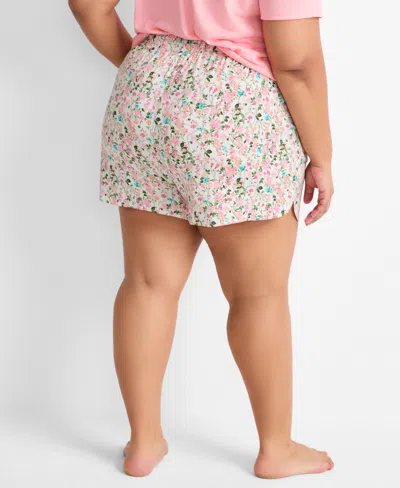 State Of Day Women's Floral Knit Drawstring Shorts Xs-3x, Exclusively At Macy's