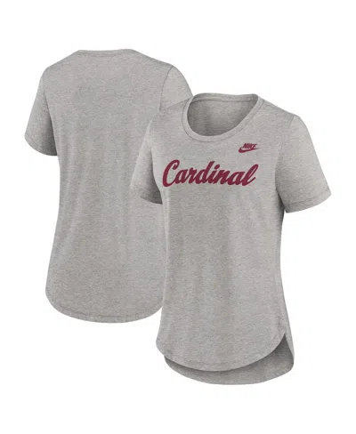Nike Women's Heather Gray Stanford Cardinal Legacy Tri-blend T-shirt In Gray