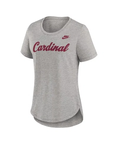 Nike Women's Heather Gray Stanford Cardinal Legacy Tri-blend T-shirt In Gray