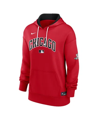 Nike Women's Chicago White Sox Authentic Collection City Connect  Therma Mlb Pullover Hoodie In Red
