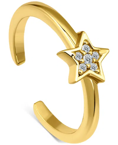 Giani Bernini Cubic Zirconia Star Adjustable Toe Ring In Sterling Silver (also In 18k Gold-plated Sterling Silver)