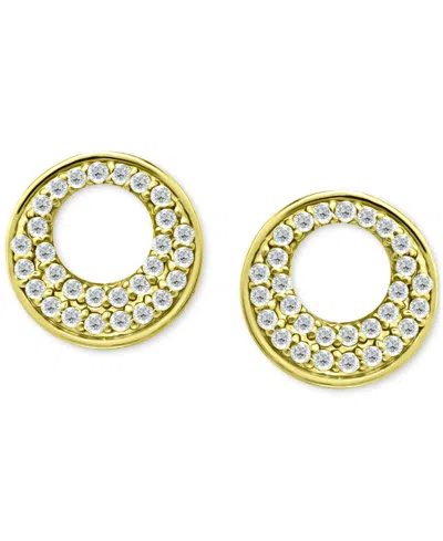 Giani Bernini Cubic Zirconia Pave Open Circle Stud Earrings In Sterling Silver, Exclusively At Macy's