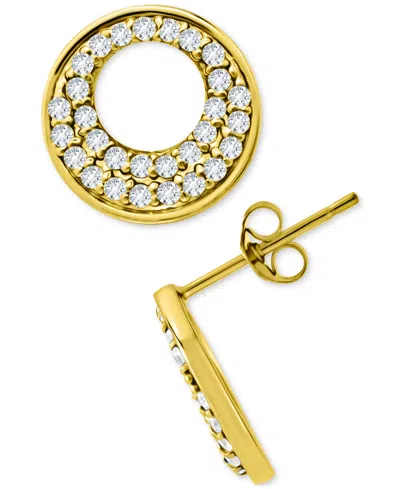 Giani Bernini Cubic Zirconia Pave Open Circle Stud Earrings In Sterling Silver, Exclusively At Macy's
