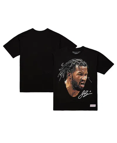 Mitchell & Ness Men's And Women's Men's Jalen Brunson Black Nba Real Big Face Player T-shirt In Black