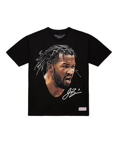 Mitchell & Ness Men's And Women's Men's Jalen Brunson Black Nba Real Big Face Player T-shirt In Black