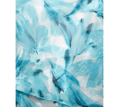 Alex Evenings Plus Size Printed Burnout Blouse In Blue