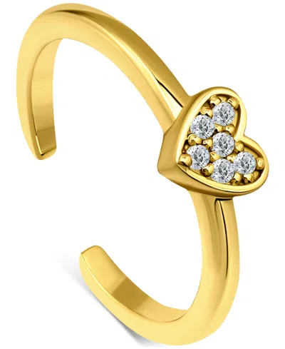 Giani Bernini Cubic Zirconia Heart Adjustable Toe Ring In Sterling Silver (also In 18k Gold-plated Sterling Silver