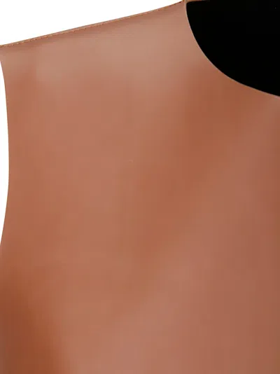 Jw Anderson Leather Tank Top Seam Detailing In Brown