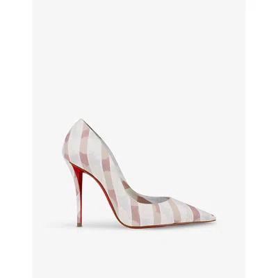 Christian Louboutin Miss Z Printed Cotton Red Sole Pumps