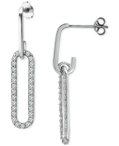 Giani Bernini Cubic Zirconia Oval Paperclip Link Drop Earrings, Exclusively At Macy's