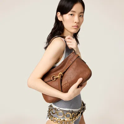 Miu Miu Medium Aventure Nappa Leather Shoulder Bag In Multi