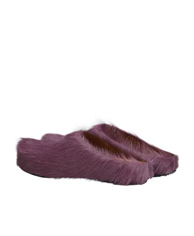 Marni Faux Fur Slippers Flat Sole