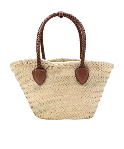 Miu Miu Logo-patch Raffia Tote Bag