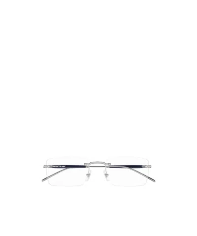 Montblanc Rimless Rectangular-frame Glasses In Silver