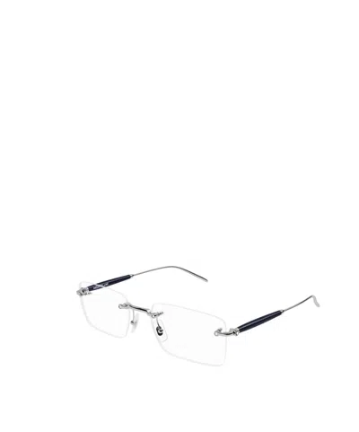 Montblanc Rimless Rectangular-frame Glasses In Silver
