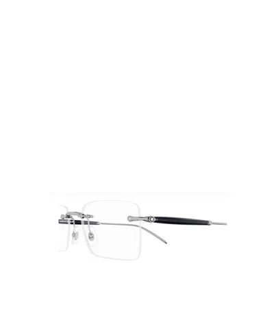 Montblanc Rimless Rectangular-frame Glasses In Silver
