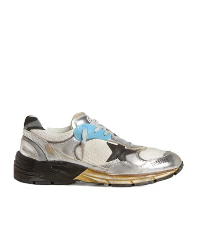 Golden Goose Dad-star Sneakers In Mesh And Laminated Leather Color Grey And Blackrunning
