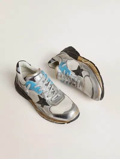 Golden Goose Dad-star Sneakers In Mesh And Laminated Leather Color Grey And Blackrunning