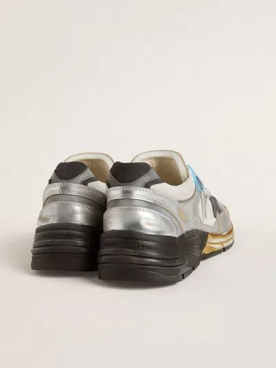 Golden Goose Dad-star Sneakers In Mesh And Laminated Leather Color Grey And Blackrunning