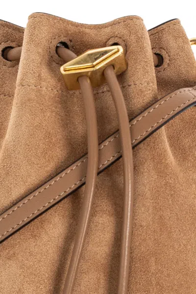 Jimmy Choo Mini Cinch Suede Bucket Bag With Fringe Tassels