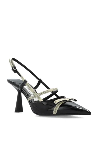 Jimmy Choo Leather Camila Pumps Glossy Finish In Black