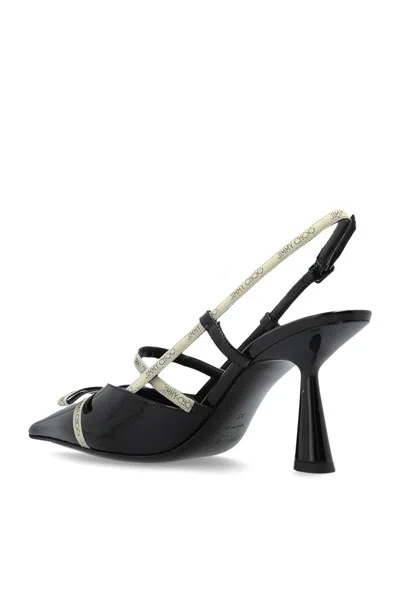 Jimmy Choo Leather Camila Pumps Glossy Finish In Black