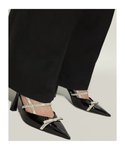 Jimmy Choo Leather Camila Pumps Glossy Finish In Black