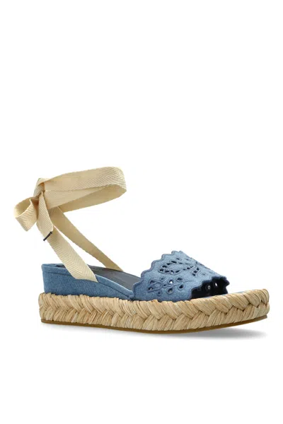 Jimmy Choo Arlee 60 Flatform Wedge Sandals In Blue