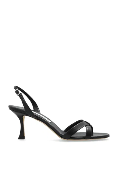 Jimmy Choo Elsy 70 Leather Heeled Sandals In Schwarz