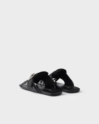 Prada Shuffle Leather Thong Sandals