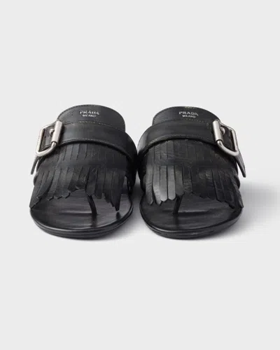 Prada Shuffle Leather Thong Sandals