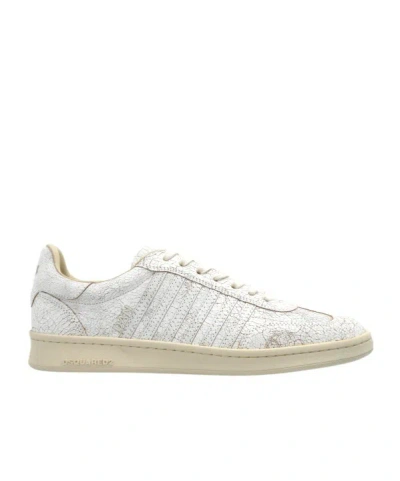 Dsquared2 White Leather Boxer Sneakers In White