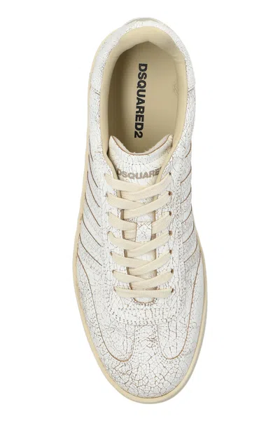 Dsquared2 White Leather Boxer Sneakers In White