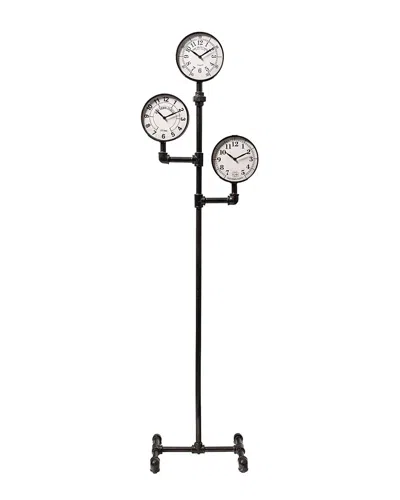 Mercana Trifect Iron Pipe 3-face Floor Clock