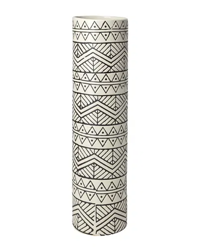 Mercana Uhura Ii Large Patterned Cylindrical Ceramic Vase