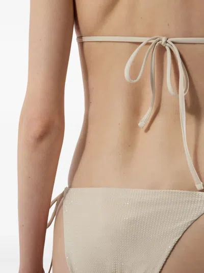 Prada Jersey Triangle Bikini Top With Rhinestones