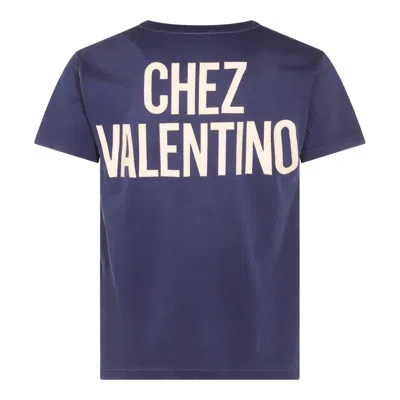 Valentino Panther Graphic Print Crew Neck T-shirt In Blue