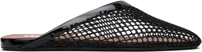 Alaïa Fishnet Flat Mules Rubber Sole In Black